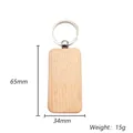 Detail van beukenhouten sleutelhanger afmetingen 65mm x 34mm gewicht 15g natuurlijke nerf - Afgeronde Rechthoek Stijl (款式7)