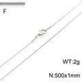 Elegante collana a catena a serpente in acciaio argento da 1mm lunga 500mm con gancio - Argento 1mm Larghezza 50cm Lunghezza (KN203573-Z)