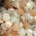 Batch of 2cm heart-shaped natural rose quartz and white crystal healing stones - Pink Aventurine