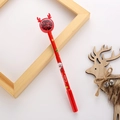 Rode kerstpen met rendier glitters en Merry Christmas tekst met kerstman illustratie - Rood