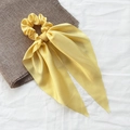 Elegante elastico per capelli in raso giallo brillante con lunghi nastri vintage - 3# Giallo