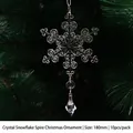 180mm clear acrylic snowflake pendant with crystal drop for Christmas tree decoration - 180mm Snowflake Pointed
