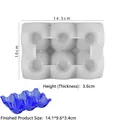 Molde de silicona de 6 huecos para huevos en resina, blanco translúcido con medidas - Estilo 1 Porta Huevos