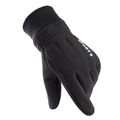 Guantes deportivos de forro polar negro con letras SPORT'S blancas y pantalla táctil - Forro Polar Dedo Completo / Hombres Negro