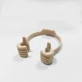 Universal thumb shaped flexible phone holder in beige silicone for desk and travel - Apricot