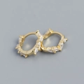Orecchini a cerchio in argento S925 dorato con brillanti zirconi taglio marquise - Argento 925 / Oro