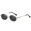 Occhiali da sole vintage punk con montatura in metallo dorato e aste intrecciate - C4 / Montatura Oro Lenti Nere