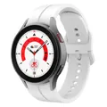 Correa deportiva de silicona blanca para Samsung Galaxy Watch en color gris titanio - watch5/5Pro / Blanco