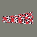 Elastic yoga headband featuring a vibrant red soccer ball print pattern for fitness - Large Soccer Red