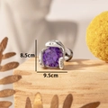 Schlangenförmiger Silber-Ohrstecker aus Titanstahl mit violettem Zirkon in 9,5 mm - Silberne Schlange Violetter Zirkonia (A281-4) / Violett (Einzeln)