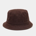 Détail d'un bob en coton marron foncé avec bord surpiqué renforcé et style rétro vintage - M (56-58cm) / Café