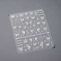 5D embossed butterfly nail stickers in white with pearl and star designs TL-027 - Butterfly Pearl Relief Style (TL-027)