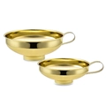 Golden stainless steel wide mouth funnels with handles for kitchen canning and jams - Gold 2-Piece Set