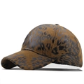 Casquette de baseball motif léopard élégante avec tissu texturé et visière courbée - Style Léopard Floqué Brun Noir(JX-B42702)