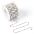 Pearl and rhinestone claw chain for DIY jewelry making with silver base on a roll. - 1 Yard / AB Rhinestone/Silver Base A+ Pearl/2.5mm