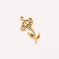 Golden flower pendant crafted from stainless steel with polished finish for DIY jewelry - February Gold