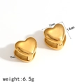 18K gold plated stainless steel double-sided heart hoop earrings, size 16mm, weight 6.5g - Gold Smooth Heart (TE60045)