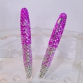 Purple and silver gradient crystal ballpoint pens with shimmering rhinestones and metal clip - Purple Gradient