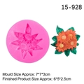 Pink silicone flower mold for DIY aromatherapy with orange rose floral design - Type 2 (15-928) / Pink