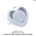 Moule en silicone en forme de cœur pour bougeoirs avec dimensions pour résine DIY - Forme de Cœur (Petit)