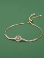 Detail of adjustable gold tree of life bracelet with micro-pave cubic zirconia stones - Tree of Life Style