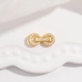 Funkelnder S925 Silber Rad-Verbinder mit Zirkonia für DIY-Halsketten, goldbeschichtet - Stil A Radverschluss (Goldfarbe) / 7x16mm
