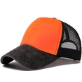 Gorra trucker naranja y negra con rejilla transpirable y visera lavada con efecto vintage - Ajustable / Naranja