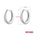 Dimensions détaillées des créoles ovales argentées montrant 13 mm de large et 14,5 mm de haut - 14.5mm / Or Blanc