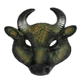 Realistische 3D Büffel Halbmaske in Dunkelgrün und Bronze für Halloween Kostümparty - Einheitsgröße / Büffelmaske (HN16033)