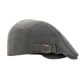 Berretto retrò in maglia grigio scuro con fibbia laterale in metallo bronzo - Regolabile / Grigio scuro