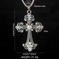 Pendente croce vintage argento con strass colorati e parametri tecnici dettagliati - Argento/Strass Iridescente AB