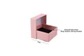 Pink square jewelry gift box with black sponge padding for rings and necklaces - Pink Box / 7x7cm