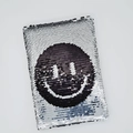 Creatief notitieboek met omkeerbare pailletten en zwart-zilveren smiley-patroon - Smiley