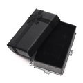 Detail view of a black textured jewelry gift box with a ribbon, size 8cm x 5cm x 2.8cm - Black Jewelry Set Box (5x8x2.8cm)
