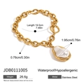 Baroque pearl bracelet in 18k gold plated stainless steel with irregular pendant detail - Gold Baroque Pearl (JDB0111005)