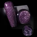 Sparkling purple diamond glitter nail gel polish in shade 012 with high shine finish - Violet (12)