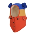 Passamontagna invernale bimbi a blocchi di colore blu e giallo con fodera in pile - Arancione