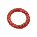Spiral twisted red round spring ring buckle alloy jewelry connector for DIY keychains - Outer Diameter 28mm / Lacquer Red