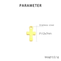 Ciondolo a croce in acciaio inossidabile dorato 12x7mm per la creazione di gioielli - Croce d'Oro 12x7mm (KLJ5654-Z)