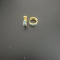 French vintage style gold hoop earrings featuring blue enamel star design for women - Sky Blue (ES2694-6)