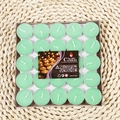 Smokeless mint green tealight candle set in aluminum cups, pack of 25 pieces - Round-Green / 2 Hours (50 Pcs)