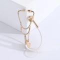 Spilla creativa a stetoscopio in metallo placcato oro con smalto bianco per moda medica - Base Oro Bianco