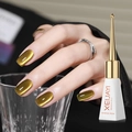 Golden cat-eye magnetic gel nail polish 10ml with shiny metallic finish in bottle - Light Strip Cat Eye Pale Yellow