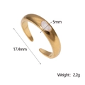Minimalist gold heart ring with white inlay, 17.4mm open band, 2.2g weight - Adjustable Open / Pearl White
