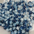 Blue and clear 10mm cracked glass beads for DIY jewelry and bracelet making - 10mm / Dark Blue