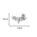 Polierter Fledermaus Piercing Stecker aus Edelstahl mit den Maßen 1,23 cm x 0,57 cm - Fledermaus Stil (3#) / Silber