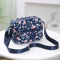 Bolso bandolera floral azul marino para mujer de nailon con correa ajustable y varios bolsillos - Gloria de la mañana