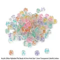 4x7mm transparent glitter acrylic letter beads for DIY jewelry and bracelets - 4x7mm (100 Pcs/Pack) / New Transparent Colorful Letters