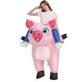 Funny inflatable pink pig carry me costume for adult halloween party dress up - Riding A Pink Pig / One Size