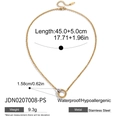 Collana a cuore bicolore oro e argento in acciaio inossidabile con misure precise - Stile Bicolore con Ciondolo a Croce (JDN0207008-PS)